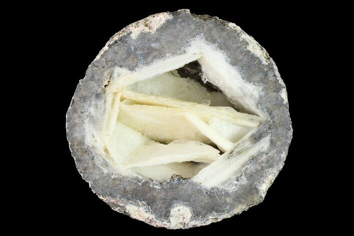 Las Choyas Coconut Geode Half with Quartz & Calcite - Mexico #145856